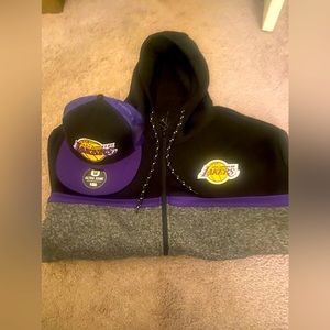 Los Angeles Lakers Hoodie and Cap NBA Official Merchandise Sold As A Set